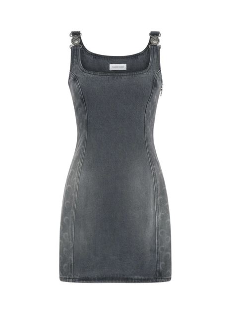 mini abito moon laser grey wash denim sleeveless donna grigio MARINE SERRE | WDR403ACDEN0006GR90